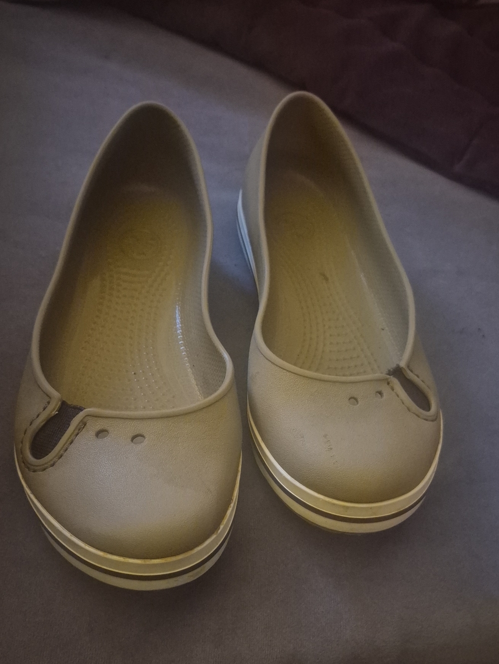 CROCS Women’s Taupe Slip-On Ballet Flats